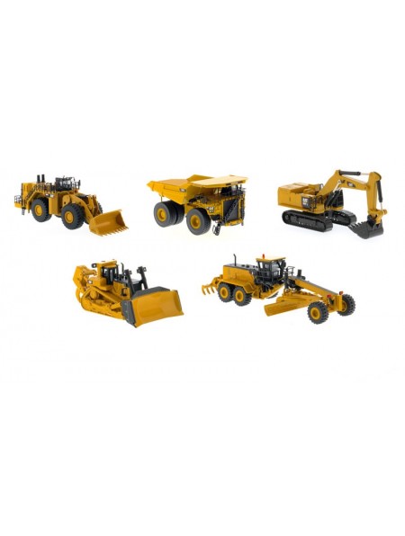 SET 5 EQUIPOS CAT EMPAQUE LUJO (EXCAVADORA, MOTONIVELADORA, CARGADOR, CAMION MINERIA, BULLDOZER)