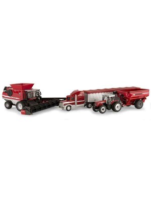 JUEGO MASSEY FERGUSON COSECHADORA ESC 1:64